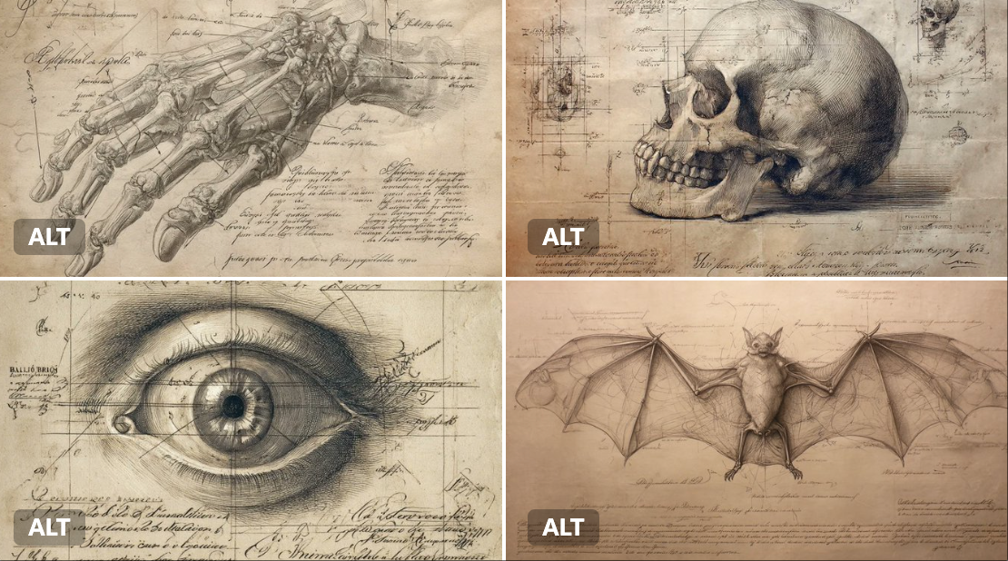 Renaissance Anatomical Study of a Subject Meticulously Illustrated in Fine Graphite