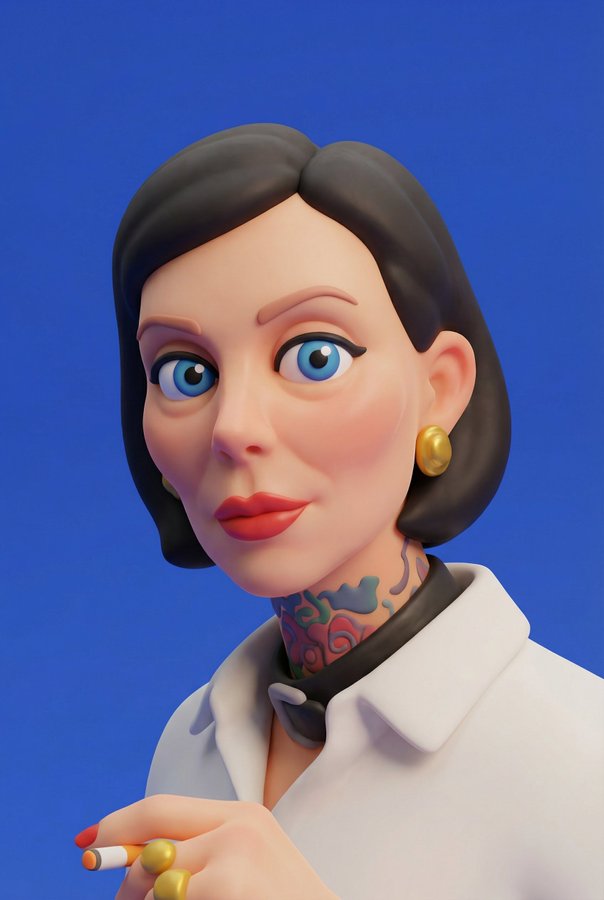 The Subject into a Stylized 3D Character with Soft Clay-like Materials