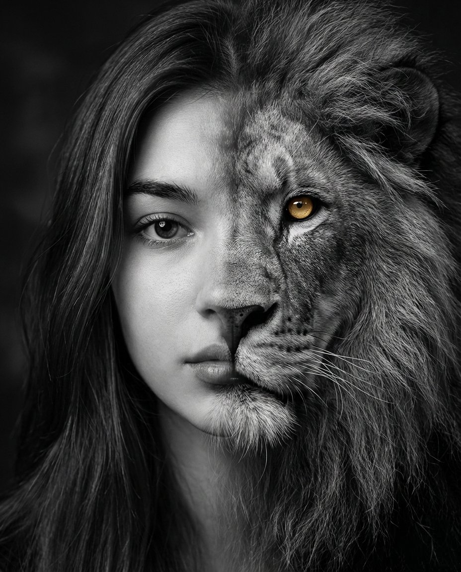 Cinematic Lion Fusion Portrait