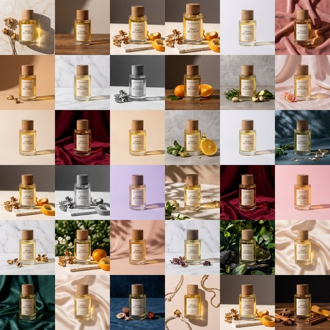 A 6x6 Grid of Variations Based on the Original Image