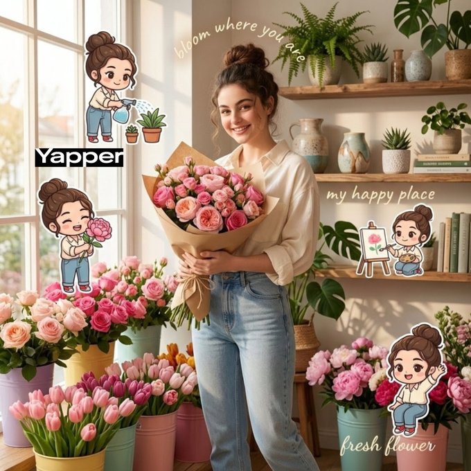 Sunny Flower Shop Chibi Photo of a girl