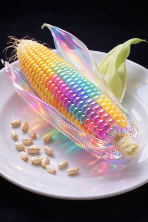 Iridescent Glass Corn Still Life