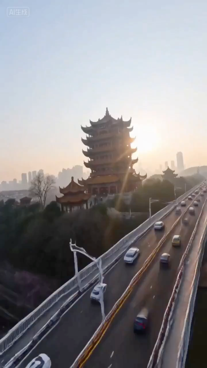 Fpv View of Ancient and Modern Wuhan