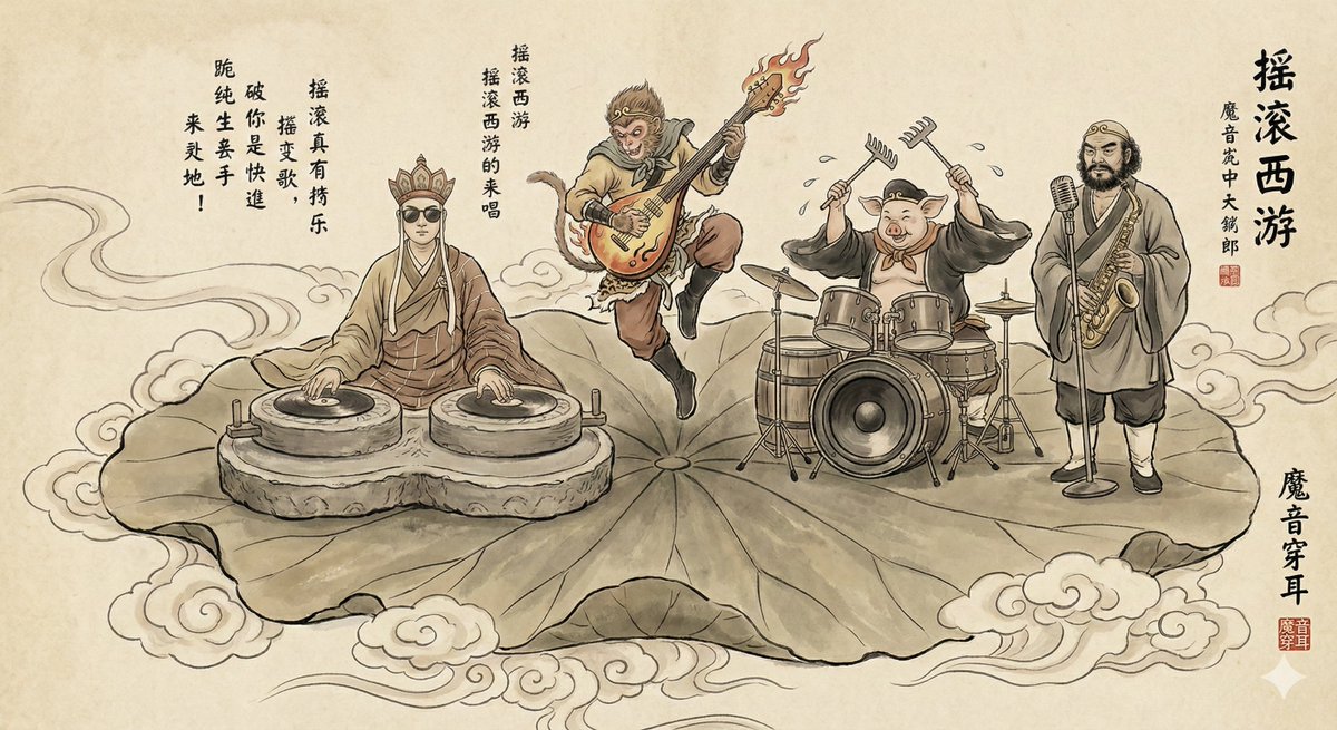 Traditional Chinese Gongbi-style Ink Painting