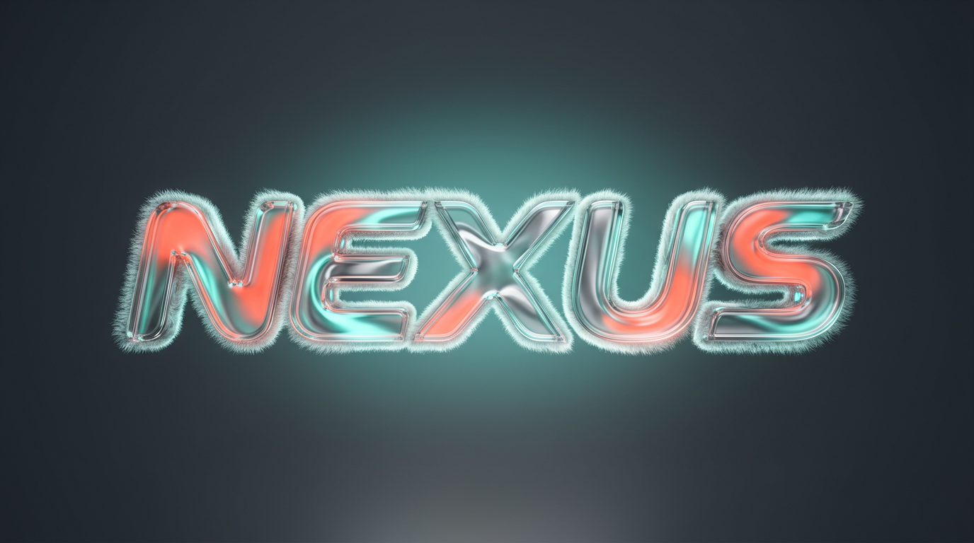 Futuristic Fluffy Glass Typography Art