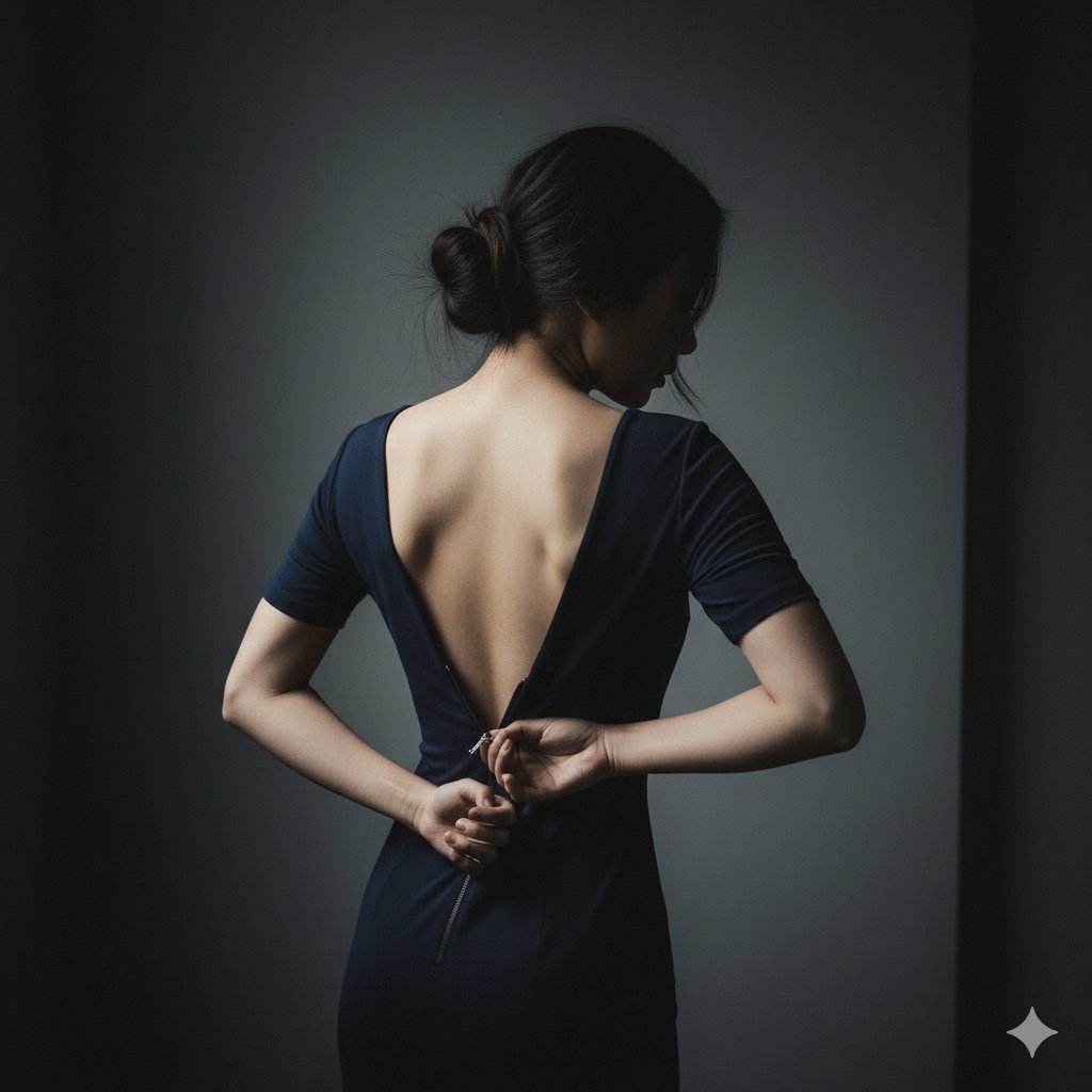 Scene Location a Minimalist Dark Bedroom or Dressing Room Background a