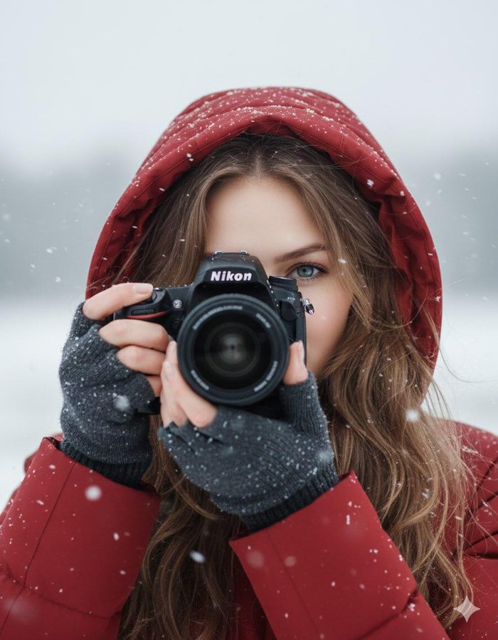 Snow Warm Cinematic Portrait of a girl