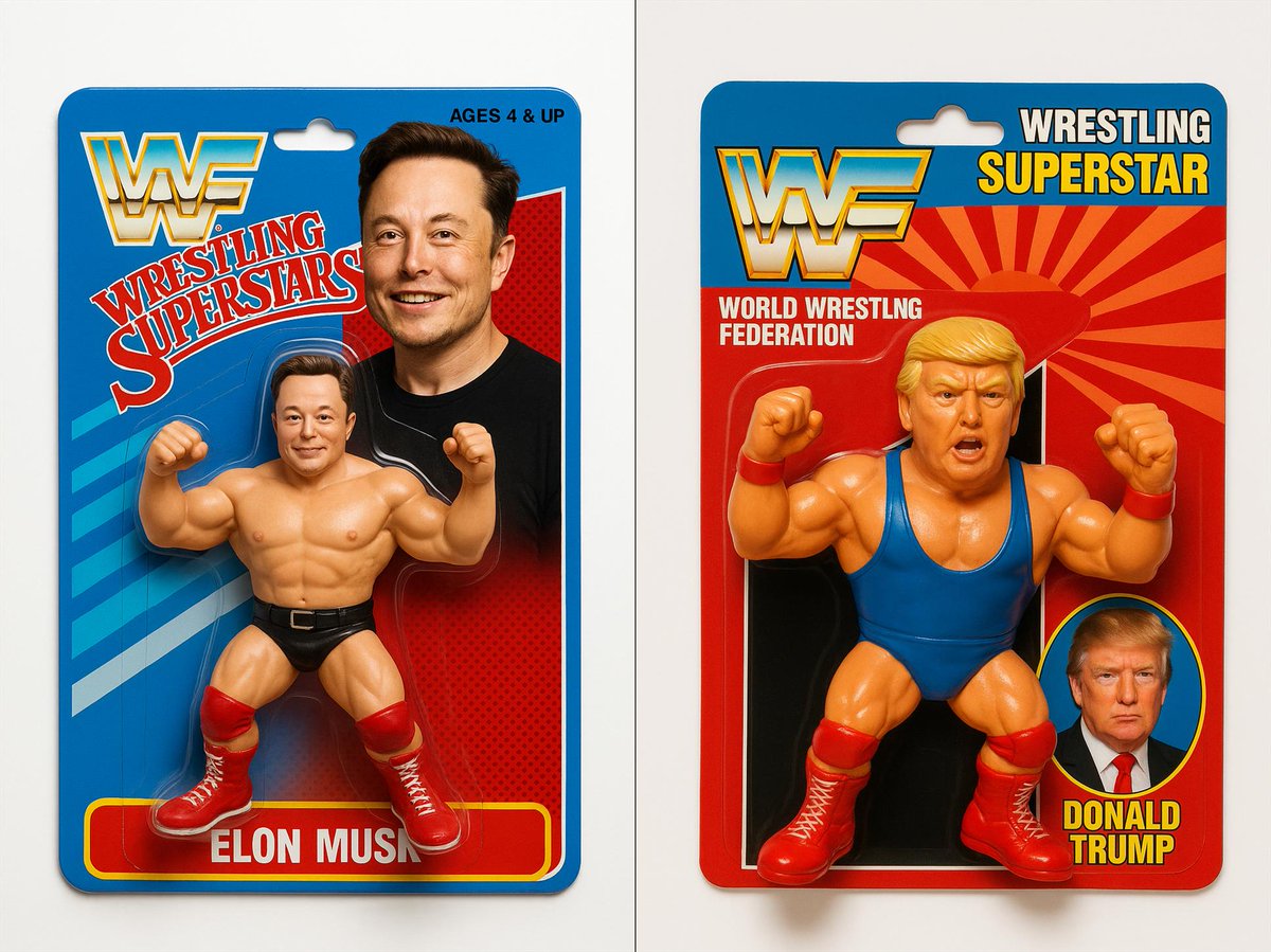 Product Photography a 1990's Style WWF Wrestling Figurine Package with the