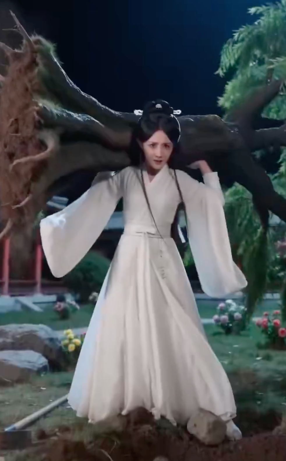 Hanfu Beauty Tree Pulling Contrast
