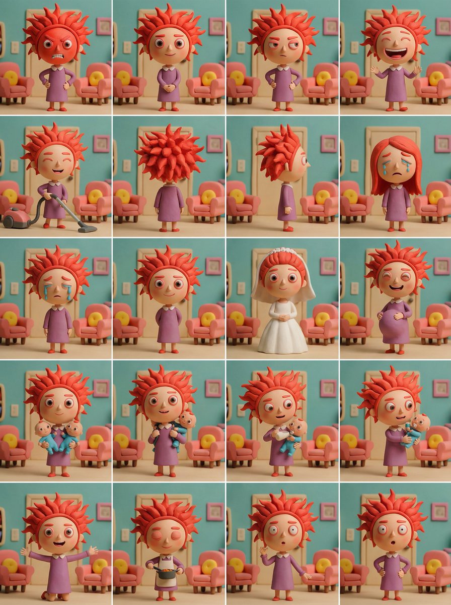 Lively Character Expression Sheet