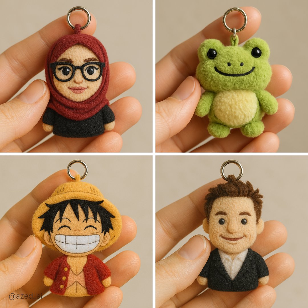 Close-up Photo of a Small Plush Keychain of Attached Image/emojis Held