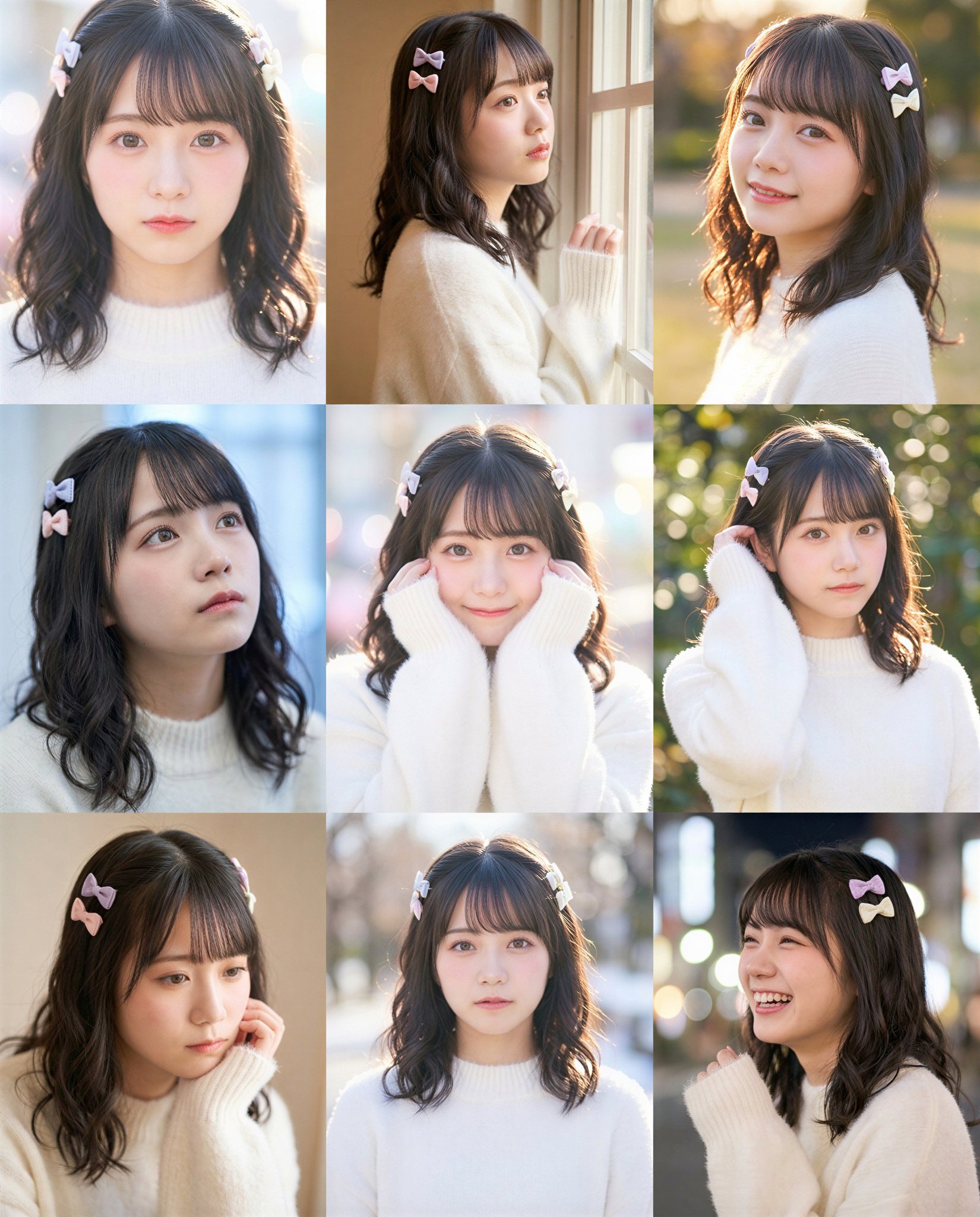 3x3 Grid Close-Up Photo