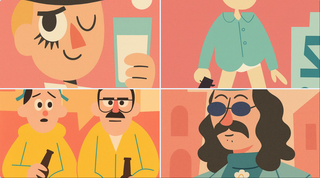 This Image into a Cartoon Modern Style Illustration Inspired by Classic