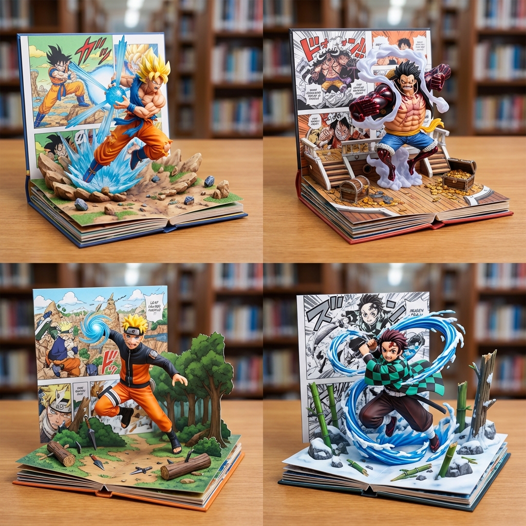 Pop Up Book Manga 3d Art