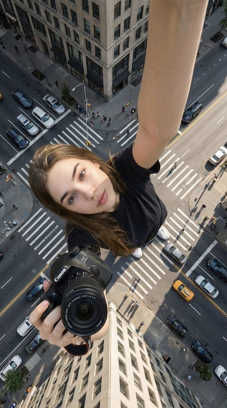 Giant Woman Topdown Selfie