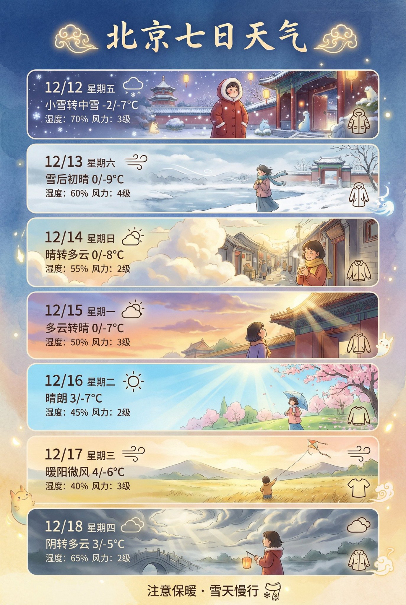 Beijing 7-Day Weather Forecast Poster