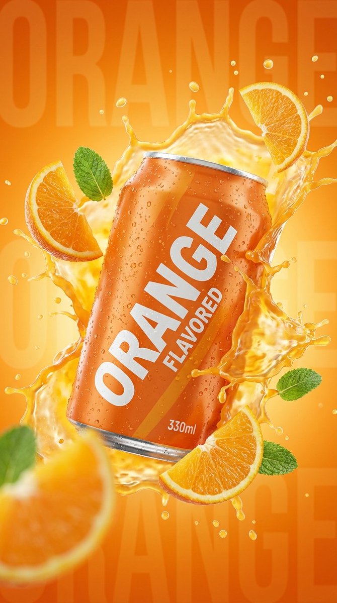 Explosive Orange Soda Commercial Photography