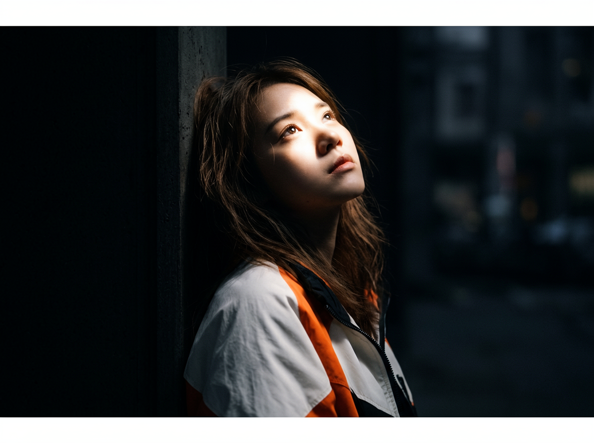 Urban Woman Dramatic Night Portrait