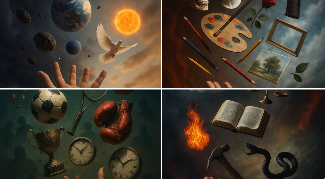 Surreal Yet Hyper-realistic Image in Levitation Photography Style Where Elements of