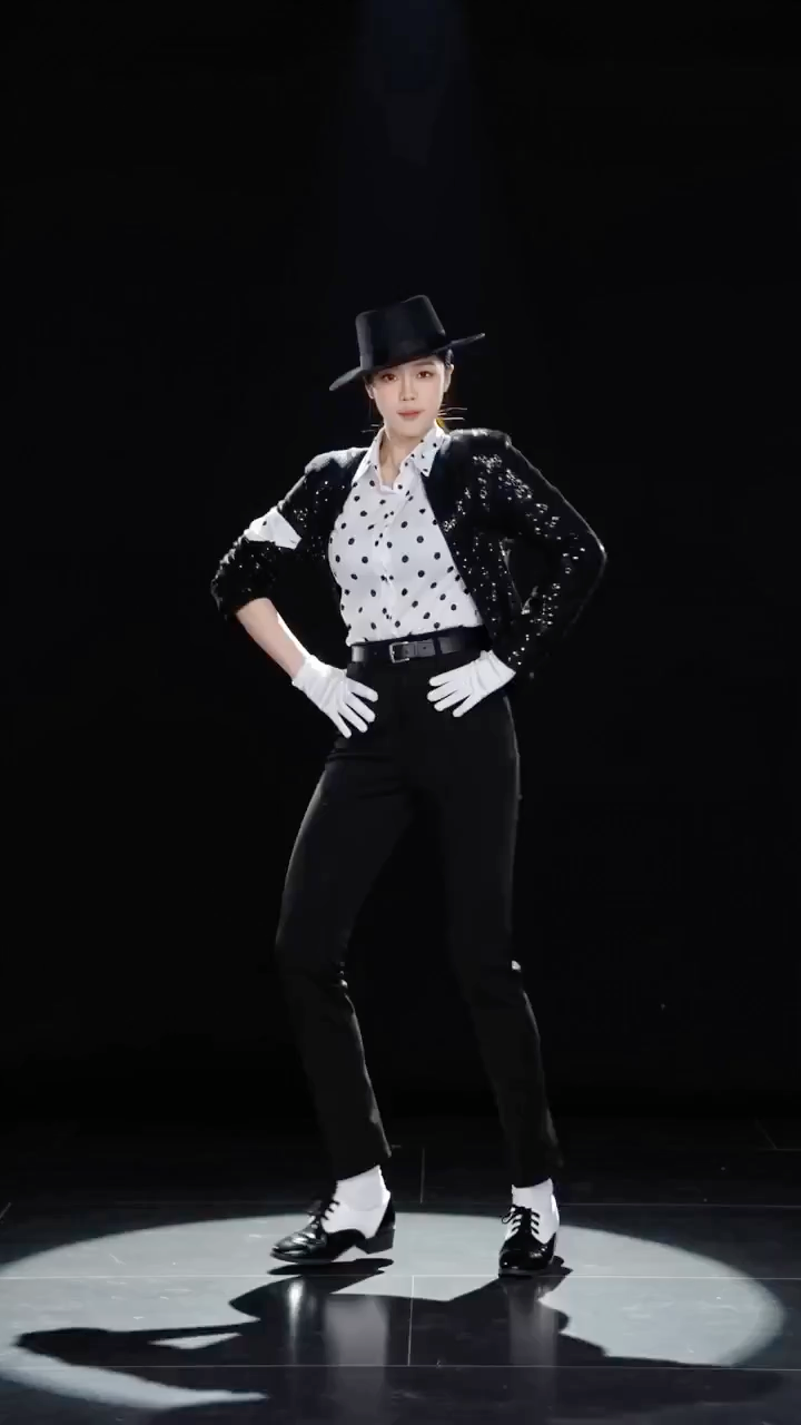 Classic Bw Spotlight Moonwalk Dancer