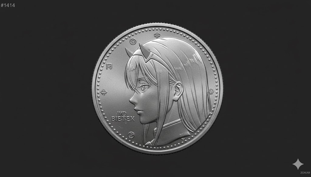 Detailed Metallic Coin Featuring Person's Face Attached in the Image Do