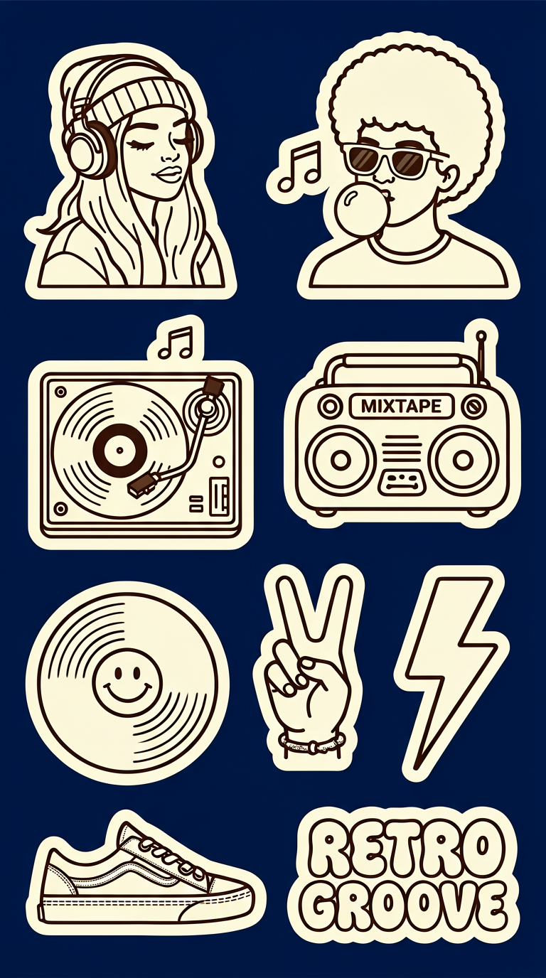 Outdoor Life Vector Sticker Set