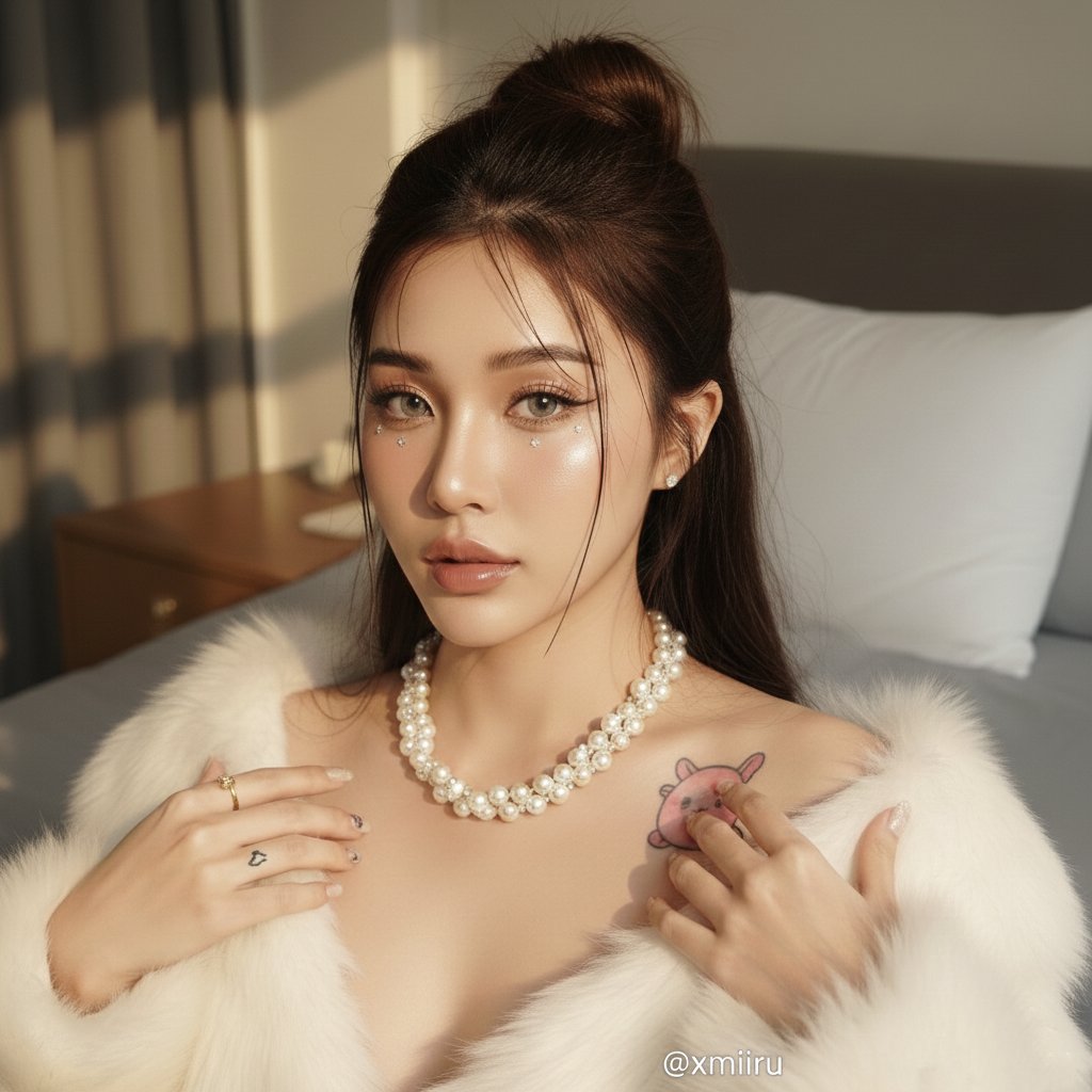 Beautiful Fair-Skinned Woman Bathed in Morning Light