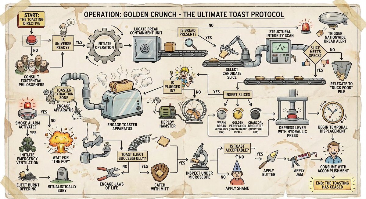 I Need a Flowchart for How to Toast Bread Make It