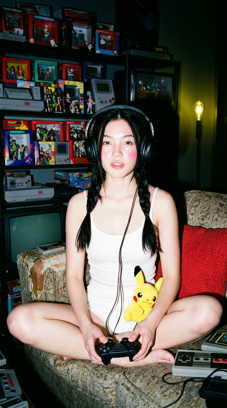 Retro Flash Home Gaming Girl