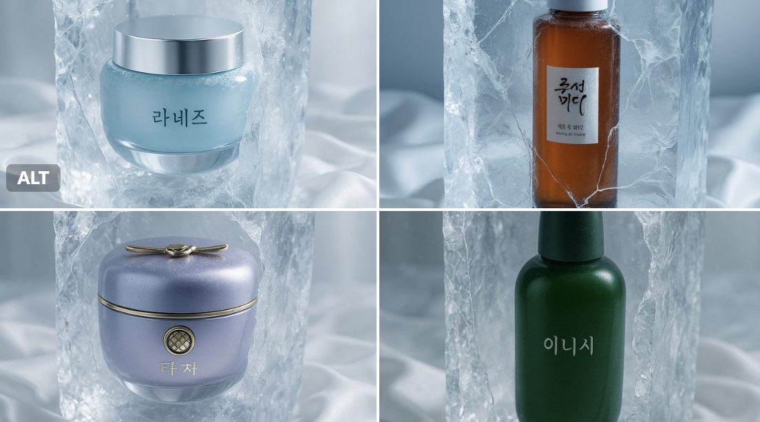 Imagine a Visual Concept Where Insert Your Product Featuring Korean Text