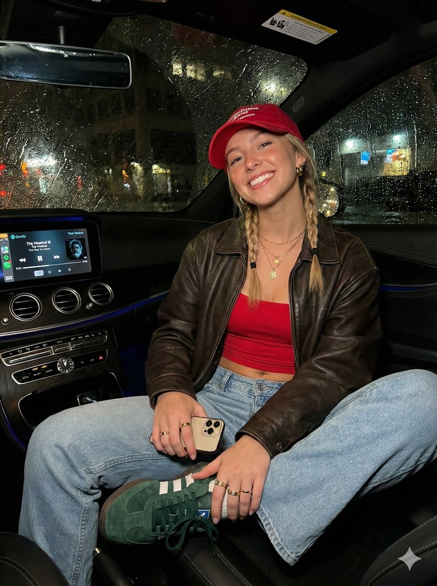 Rainy Night Car Girl Photography
