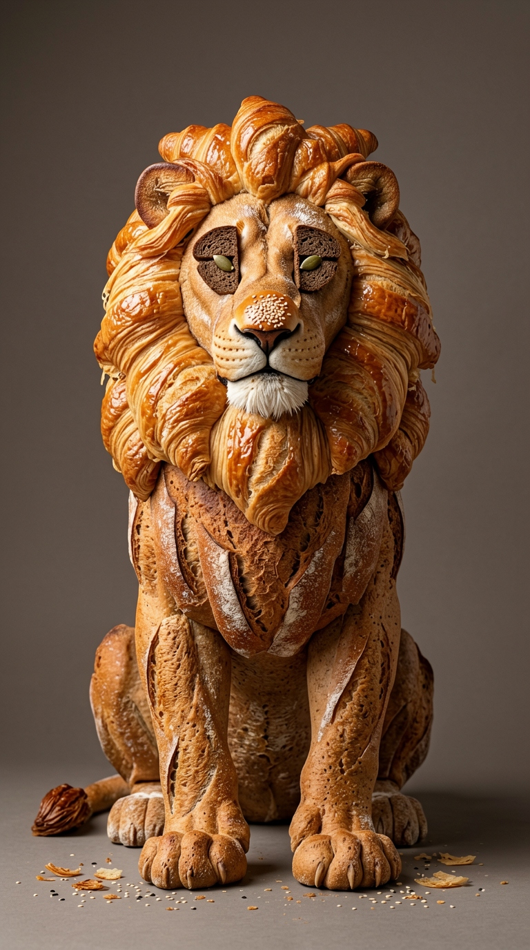 Bread Lion Sculpture Still Life