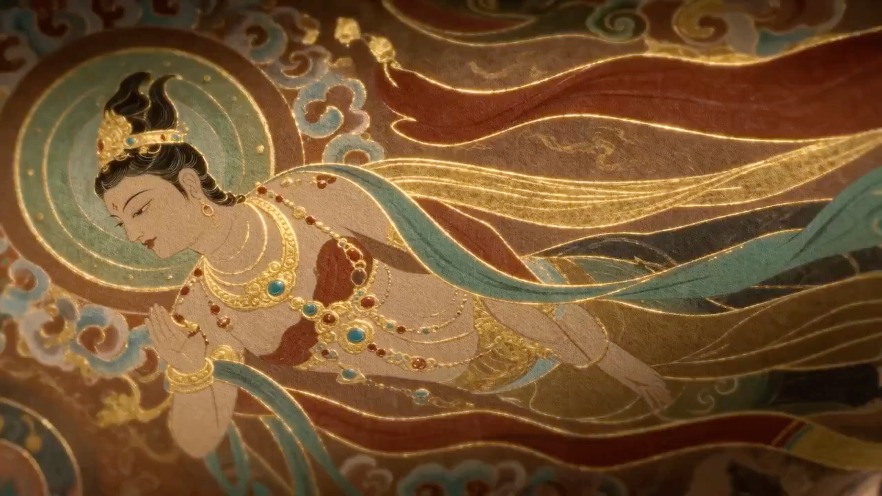 Dunhuang Apsaras Gilded Mural Style