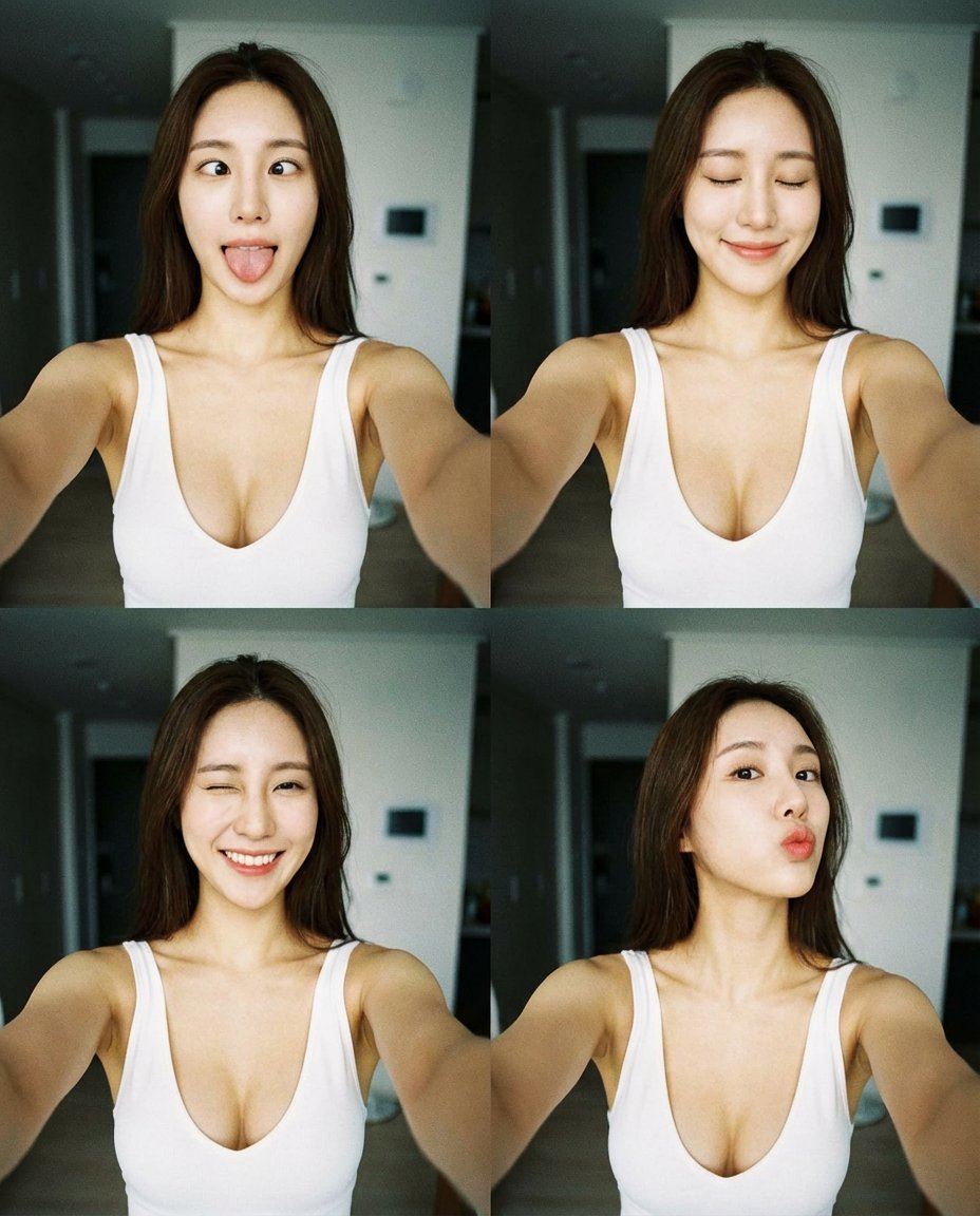 Playful Japanese Selfie Collage