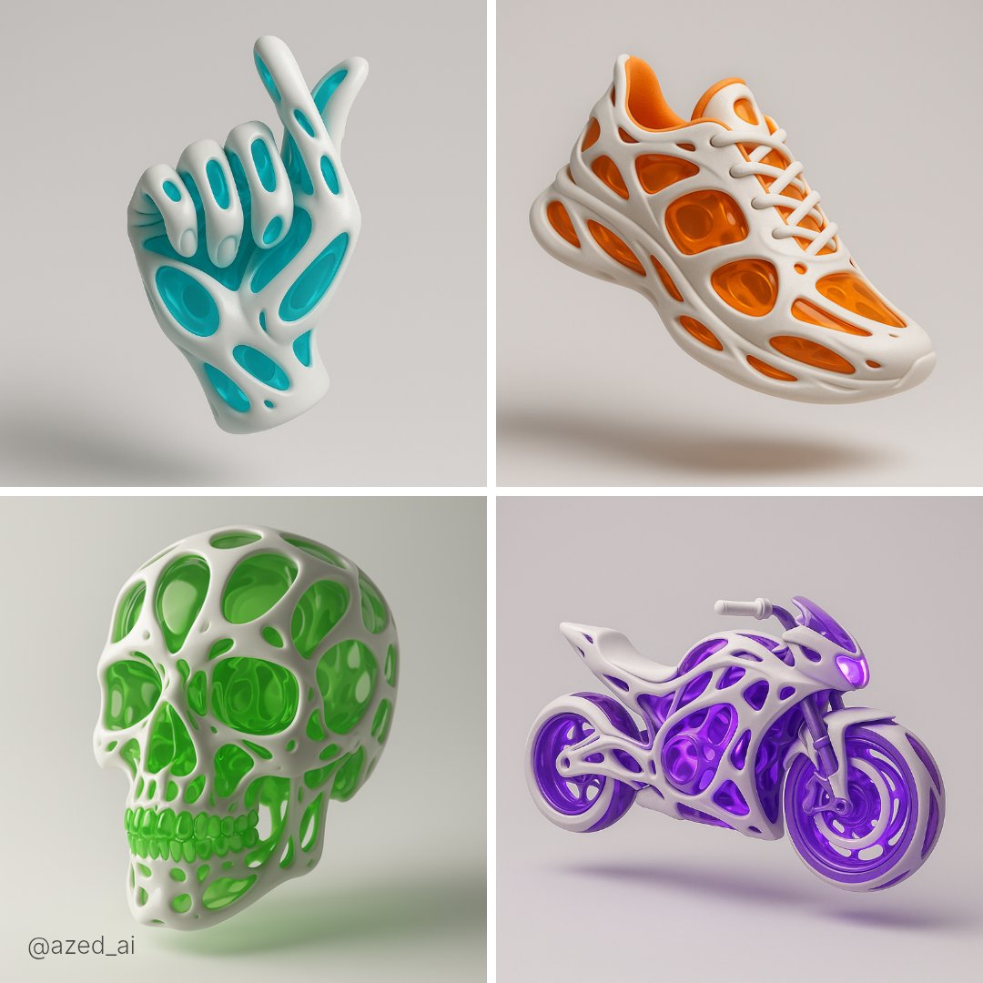 Futuristic 3D-rendered Object Made of Translucent Color Inner Structure Encased in