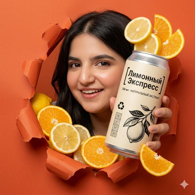 Creative Torn Paper Lemon Drink Ad