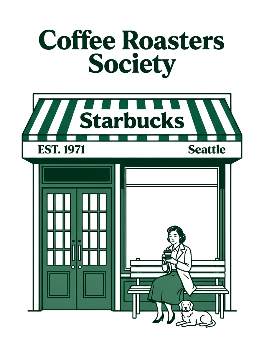 Retro Minimalist Café Vector Illustration