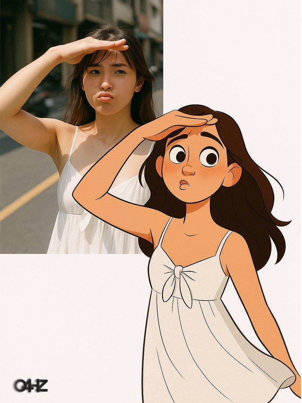 Live-Action and Stylized Side-by-Side Comparison