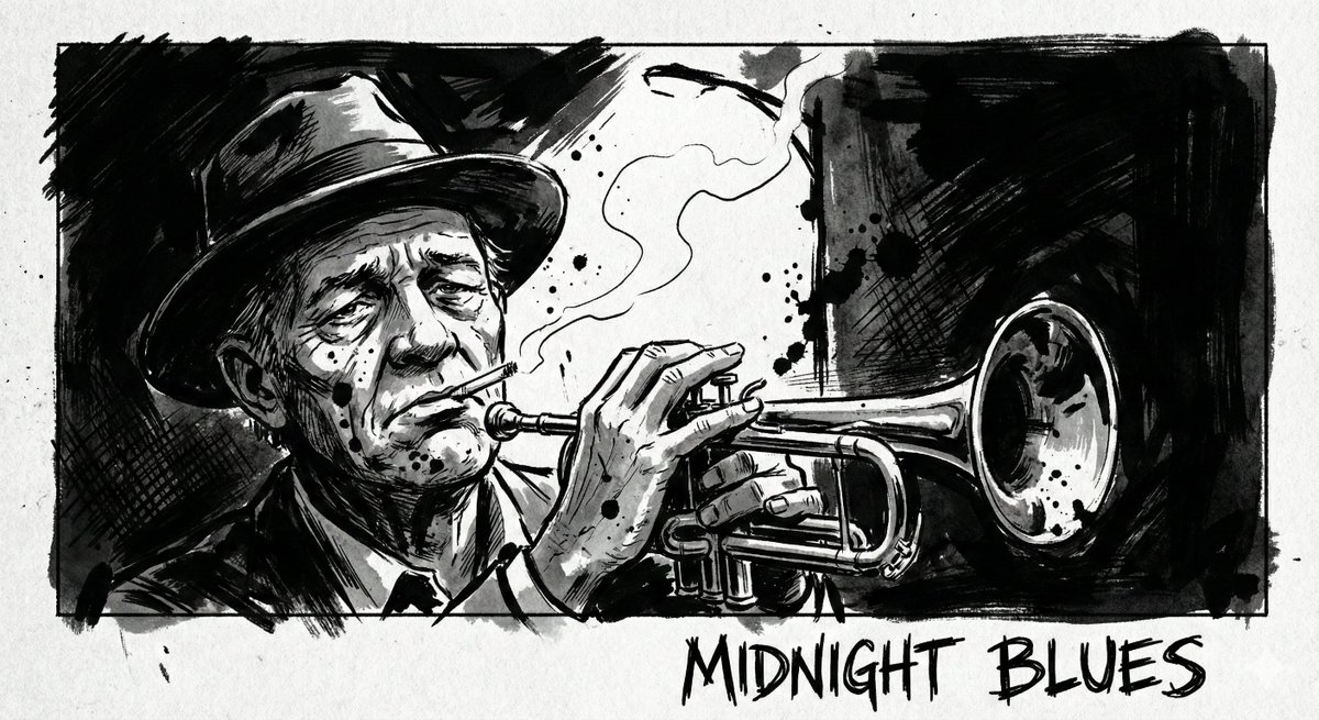 Dramatic Ink Noir Portrait