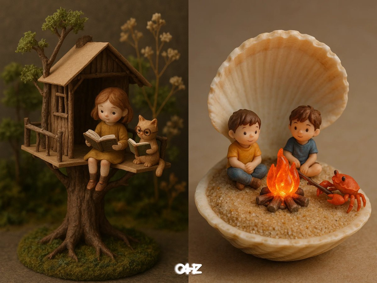 Style Miniature Handcrafted Diorama Material Tree Branches Cardboard Clay Moss Dried