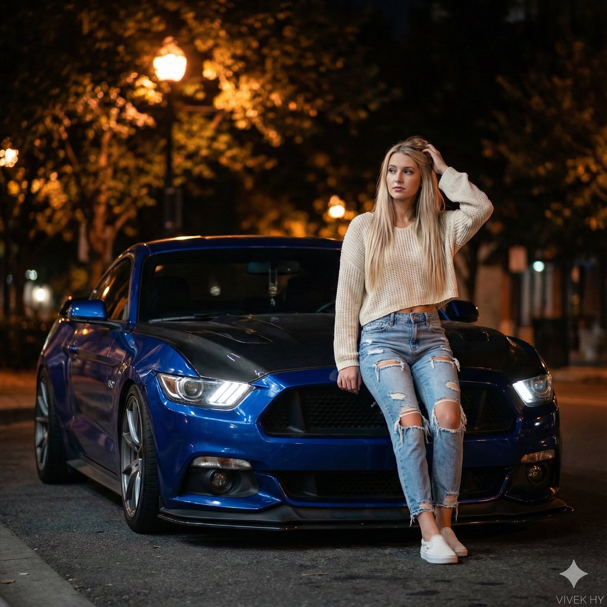 Night Blue Mustang Blonde Fashion