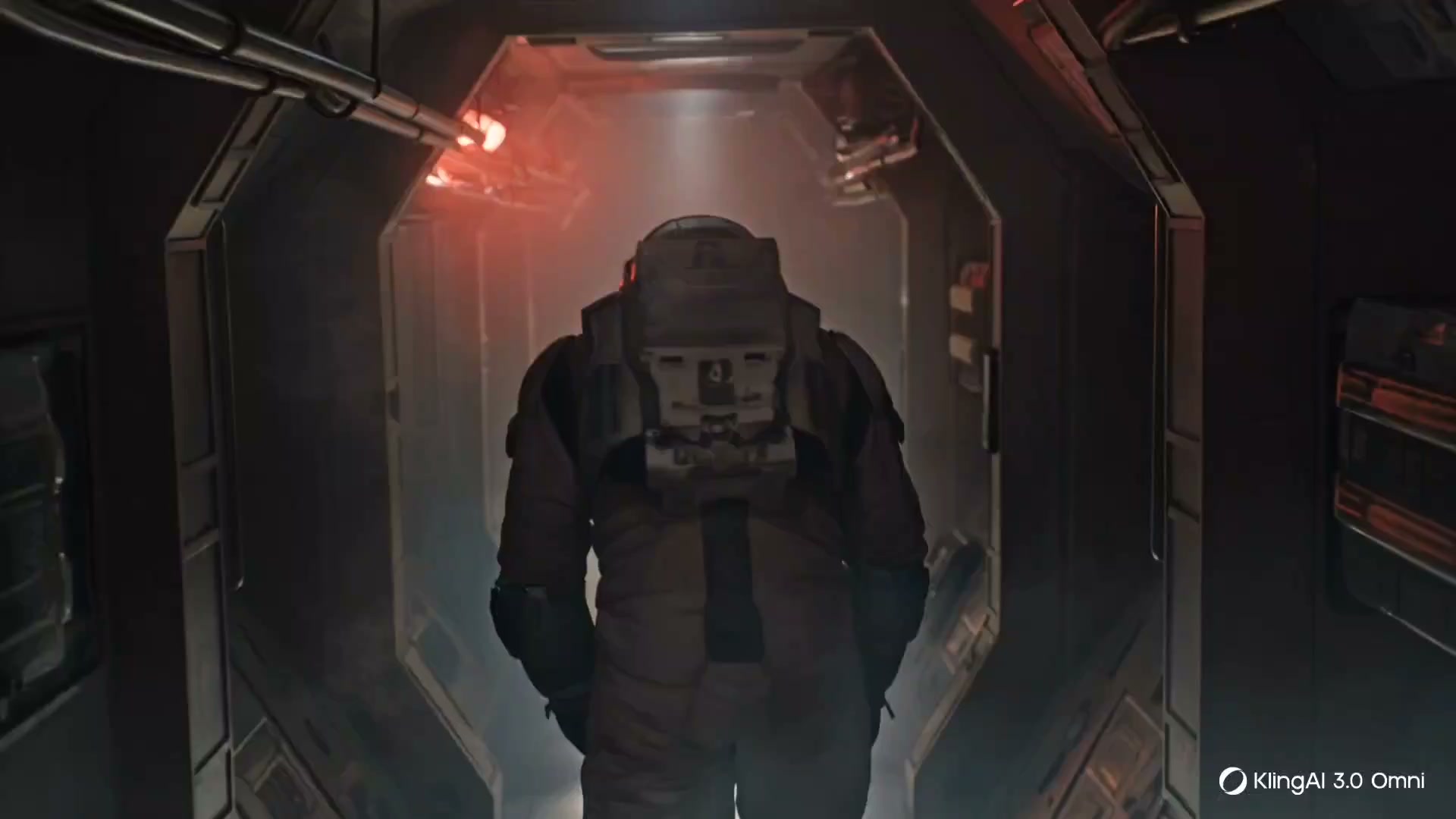 Tired Astronaut Dark Corridor