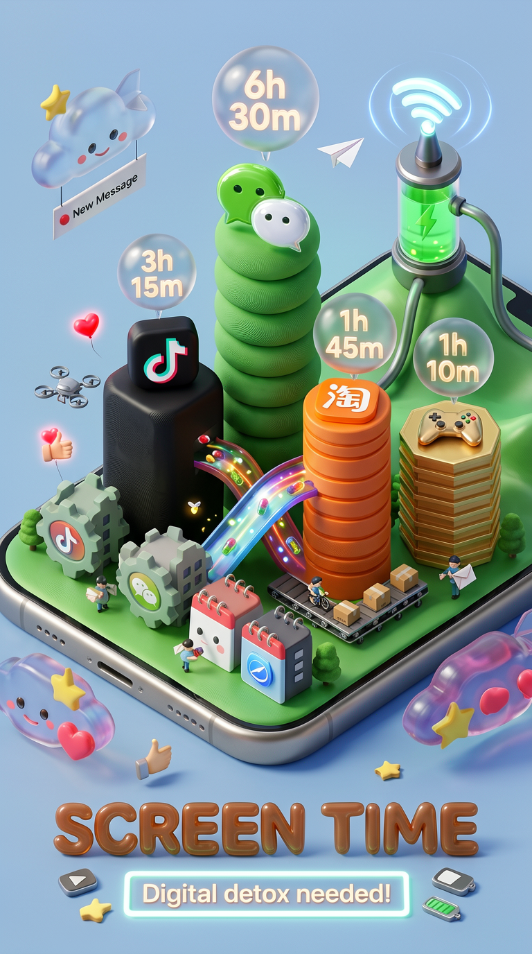 Isometric Miniature Digital Town on Smartphone