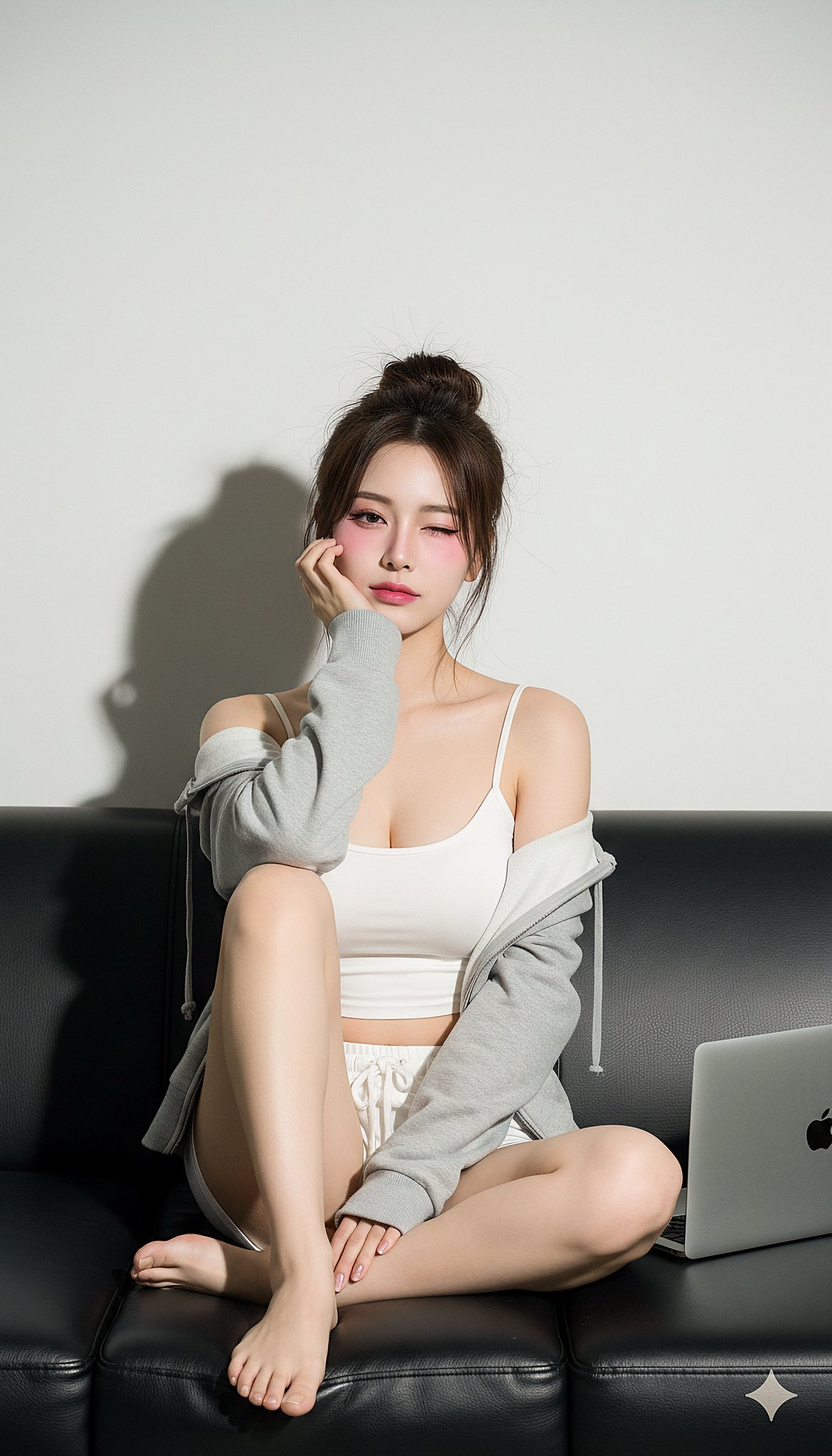 Style High-key Studio Portrait Direct Flash Aesthetic East Asian Social Media