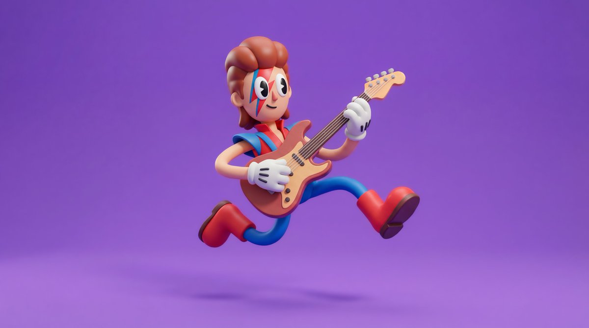 Subject Stylized 3D Rubberhose Character Smooth 3D Render Solid Color Color