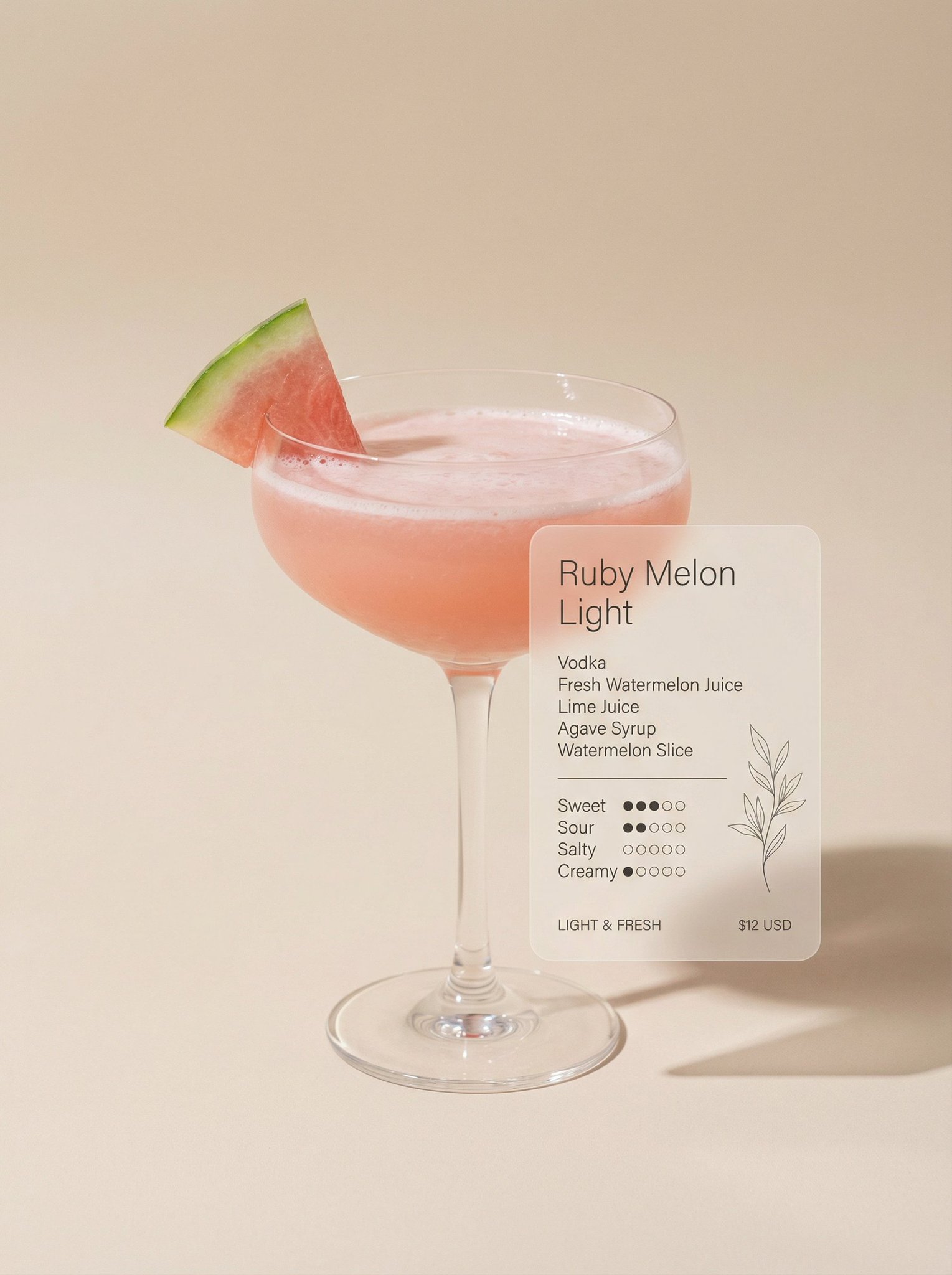 Style Ultra-minimalist Cocktail Photography with a Soft Beige Backdrop an Elegant