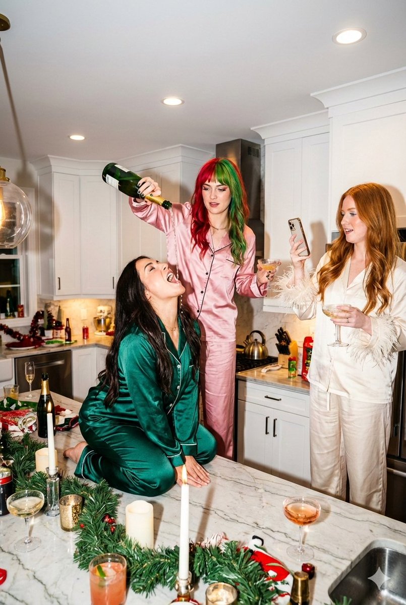Flash Lit Kitchen Champagne Party