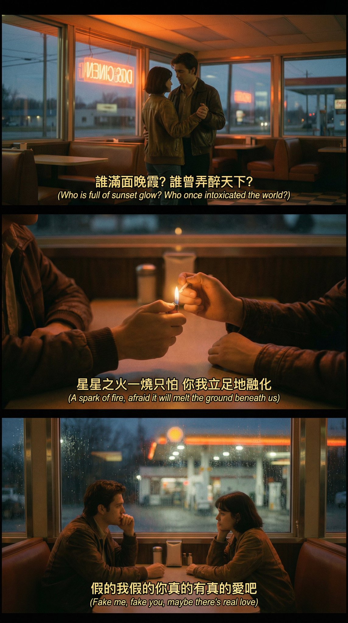 A Cinematic Sequence of Images for a Song Based on the