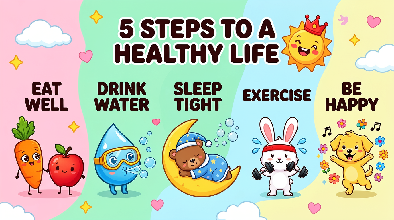 Five Steps to Healthy Living Infographic