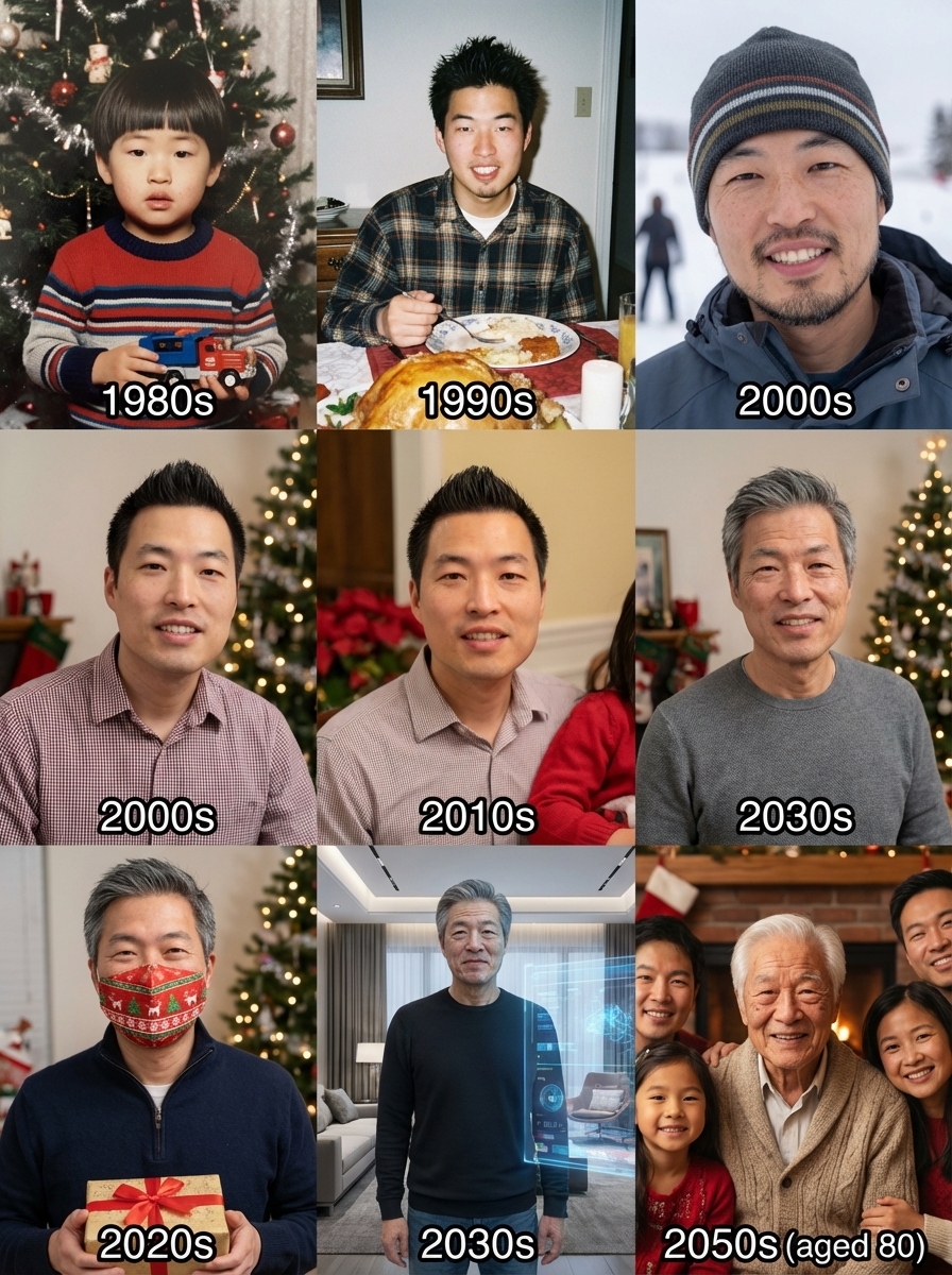 The Holiday Photo of This Person Through the Ages Up to
